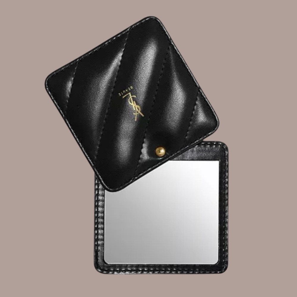Black-Gold Tufted YSL (Yves Saint Laurent) Beauty Compact Cosmetic-Makeup Mirror